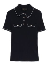 Maje contrast-trim Polo Shirt | Blue | FARFETCH at Farfetch
